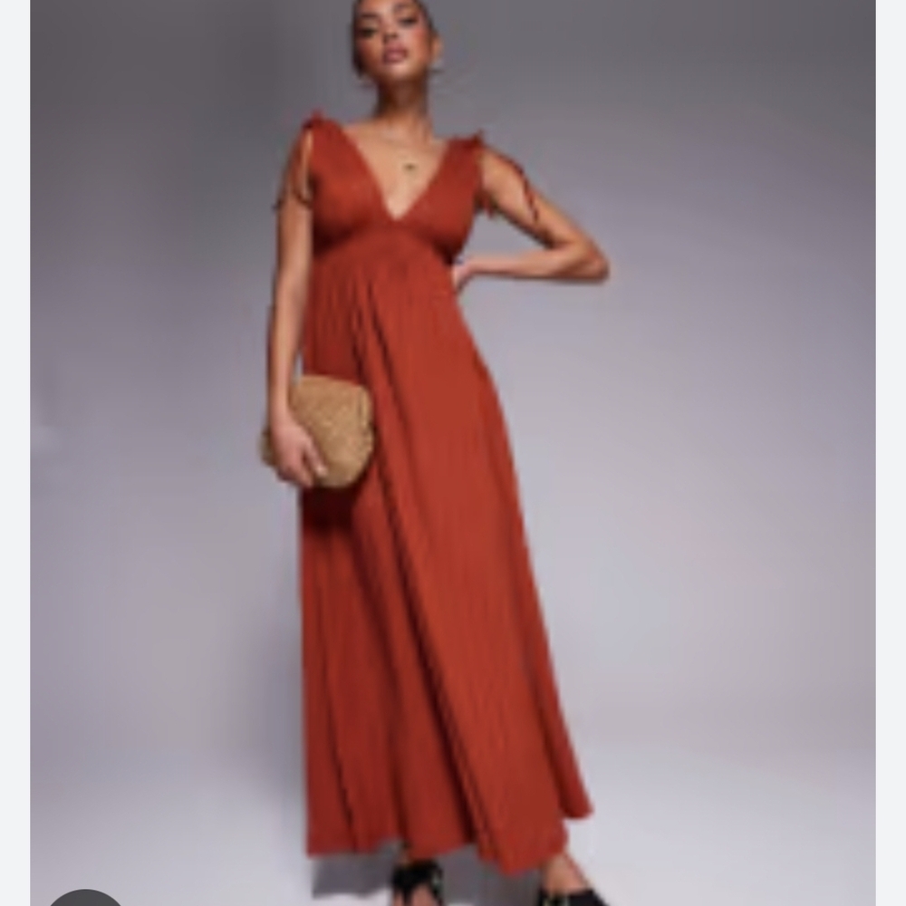 Abercrombie & Fitch Rust Red Midi Dress